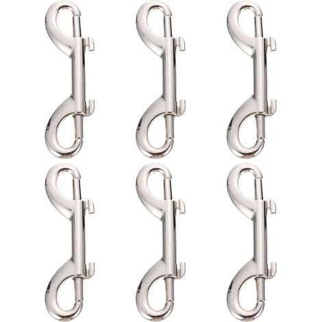 Mousquetons pour laisse de chien Healeved, fermeture double pratique, lot 6, alliage zinc,
