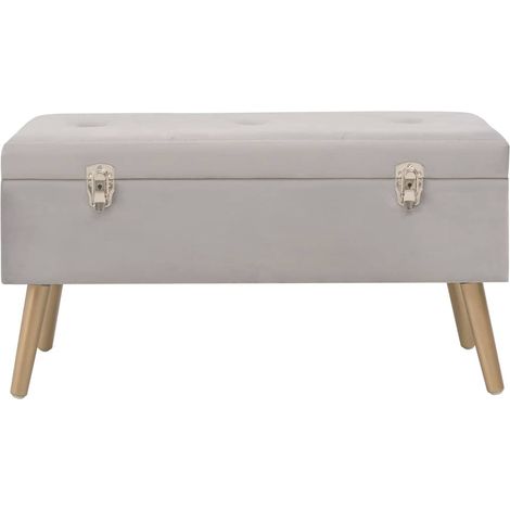 Maison Exclusive - Panca con Vano Portaoggetti 80 cm Grigio in Velluto (1/5)