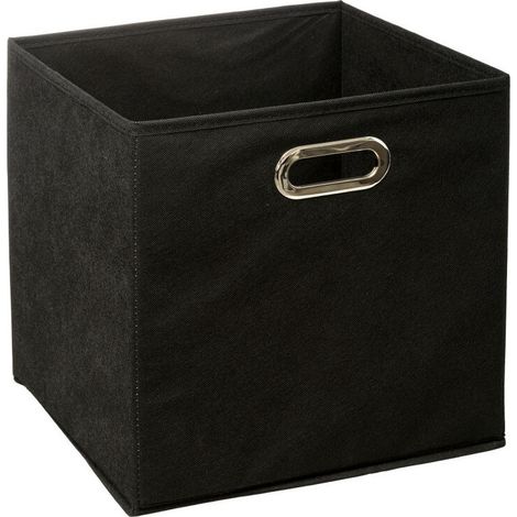 Caja de almacenamiento de 30 x 30 x 30 cm – tejido no tejido – ideal para el baño, el dormitorio o el vestidor – color negro (1/4)