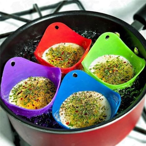 Pocheuse à œufs - Coupe Poach - Silicone Vert - Résistant de -40 à 240 ℃ - Flottante pour cuisson parfaite