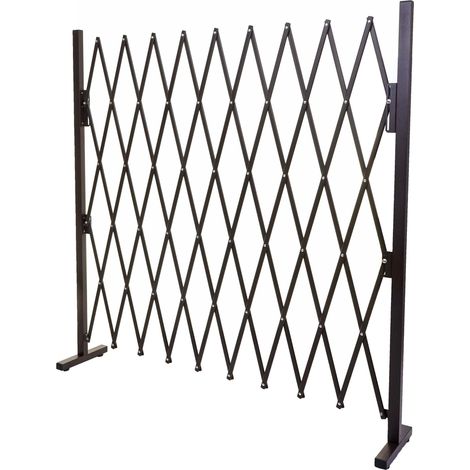 [NON UTILIZZATO] Recinto traliccio a fisarmonica estensibile HHG-930 alluminio marrone, altezza 153cm, larghezza 32-265cm