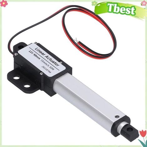 HURRISE actionneurs de mouvement linéaire Actionneur linéaire 50 mm 12V DC bricolage domotique Caresser Course 50 mm-15 mm/s-50N (1/5)