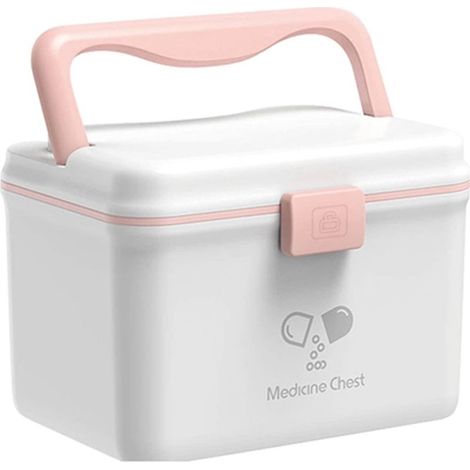 Boîte de rangement de médicaments - Trousse de premiers soins, boîte de premiers soins familiale Boîte de médicaments de diagnostic portable pour l'école à domicile (1/5)