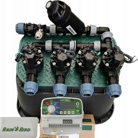 Kit Rain Bird a 4 sezioni: collettore con filtro e compressore, TM2, pozzetto, PE 25 (1/5)