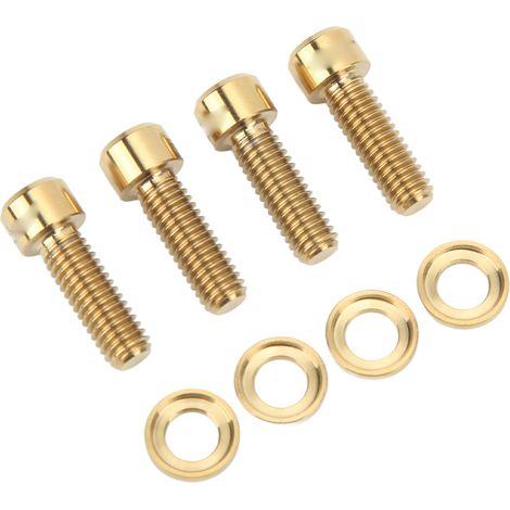 Kit de 4 Vis de Frein M6 18mm en Alliage Titane Doré Antirouille, Rondelles Incluses pour Fixation Solide des Disques de Frein (1/5)