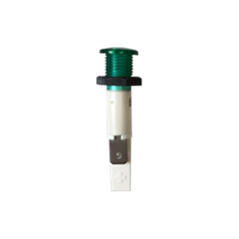 VOYANT FILAMENT Ø10 mm, à visser, VERT 220V, Racc Lang 6,35 mm 90392