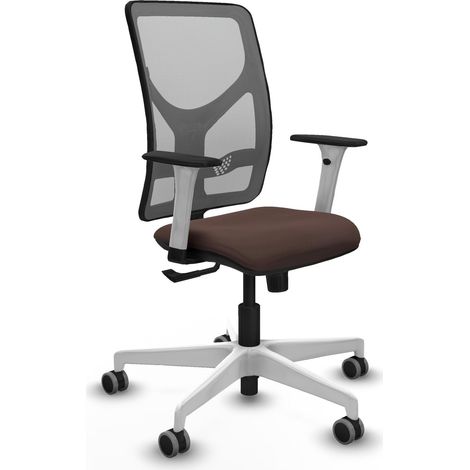 Chaise bureau piqueras y crespo Motilla cuir marron foncé maille (1/2)