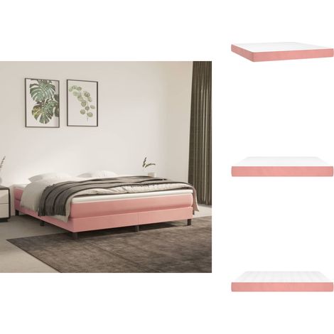 Matelas de lit à ressorts ensachés Rose 180x200x20 cm Velours - Matelas - Matelas À Ressorts Ensachés - Matelas Velours - Matelas Double - Literie (1/5)