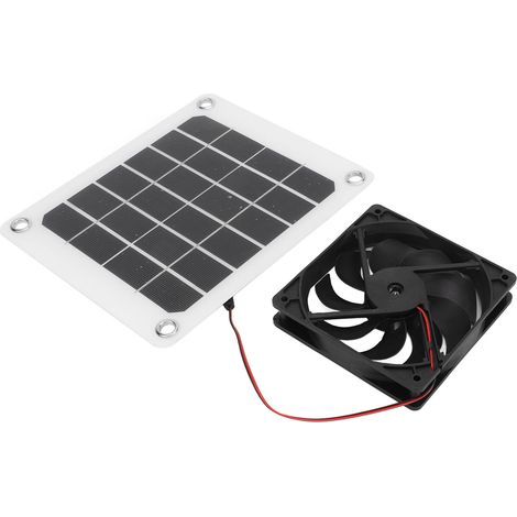 Ventilateur d'extraction solaire 10 W, étanche, portable, à panneau solaire monocristallin en silicium 5 V pour camping-car (1/5)