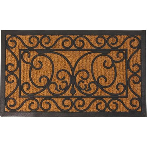 Paillasson rectangle - 74,5 x 44,5 x 1,1 cm - Caoutchouc et fibre de coco - Livraison gratuite (1/2)