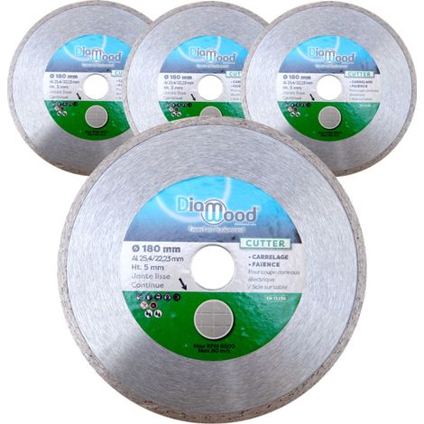 Lot de 3 disques diamant 180 x Al. 25,4/22,23 x Ht. 5 mm carrelage, faïence - CUTTER - OMNIVOR