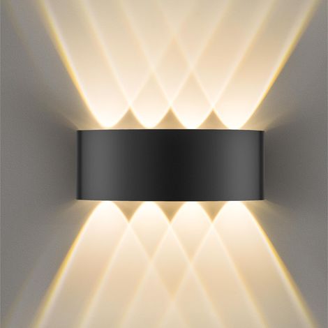 LED Wandleuchte Innen IP65, 8W Wandlampe Up Down mit 8 Lichtquellen, 3000K Warmweiß Außenwandleuchte aus Aluminium, LED Wandbeleuchtung für Wohnzimmer Schlafzimmer Treppenhaus Flur (1/5)