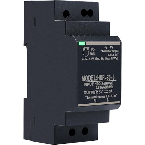 Alimentation sur rail din 5V 3A 15W transformateur alimentation pour rail din tension d'entrée AC100 V/240V alimentation à découpage industrielle HDR-30-5 (1/5)