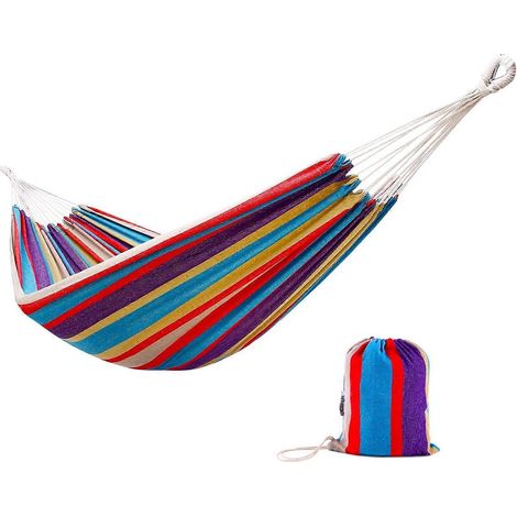 2025 New 10FT Double Hammock with Cotton Fabric Travel Camping Hammocks for 2 Person Holds Up to 450lbs Use (1/5)