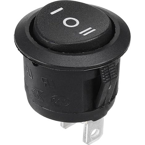 Interruptor basculante redondo de 3 vias ON/OFF/ON  Negro 6 A (1/5)