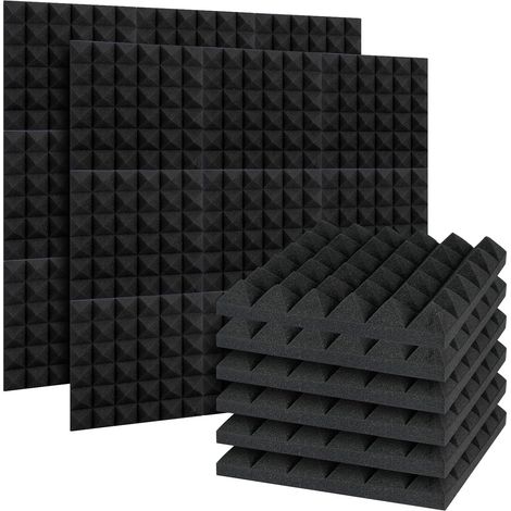 Acoustic Foam Panels 24 Pack with Double Sided Tape Thick Acoustic Foam Panels Sound Proofing Panels Studio Acoustic Wall Panels for Studio Office Home (Other) (1/5)