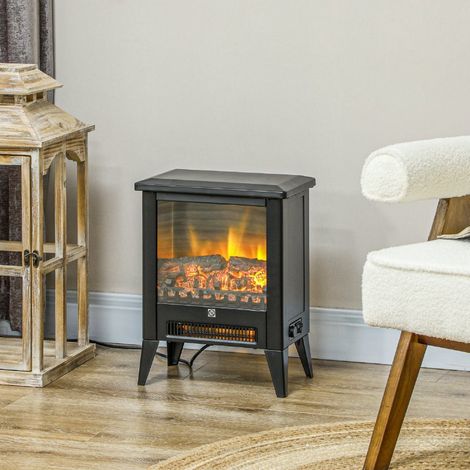 Cheminée Électrique Autoportante 1800W, Chauffage Silencieux, Protection Surchauffe, Noire (1/5)