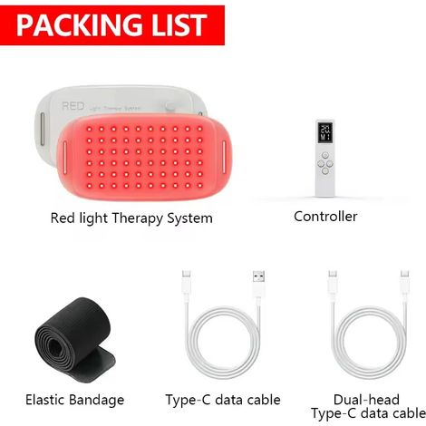 Patchs de luminothérapie LED rouges portables, ceinture de luminothérapie proche infrarouge 660 nm/850 nm, rechargeable, adaptée au visage et au corps. (1/5)