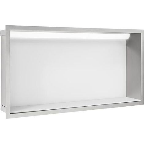 Niche mural avec éclairage LED lxhxp: 624x324x150 mm paroi arrière verre blanc (1/2)