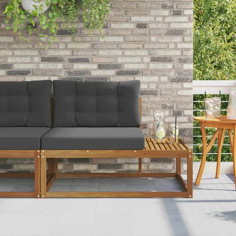 Outdoor Endsofa Natur 115 x 83 x 73 cm Massivholz Akazie