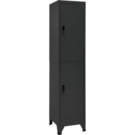 Armario moderno con compartimentos ideal para colegios u oficinas 38 x 45 x 180 cm acero antracita 020046995 (1/5)