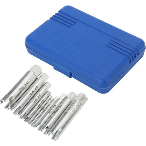 Coffret de 10 extracteurs de tarauds en acier allié trempé pour vis cassées, avec boîte de rangement (1/5)