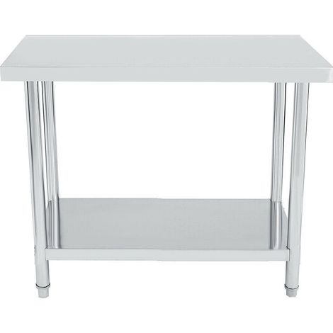 Bc-elec - WT120 Tavolo da cucina, piano di lavoro in acciaio inox 120x60cm, ideale per cucina, ristorante, gastronomia, tavolo da taglio