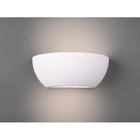 Wandlampe LED Gipsleuchte Weiß Up and Down, bemalbar, Breite 24cm (1/5)