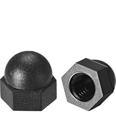 M5 Écrou Borgne Noir Nylon Hexagonal Dôme Tête Clou pour Vis Boulon 10 Pcs (1/3)