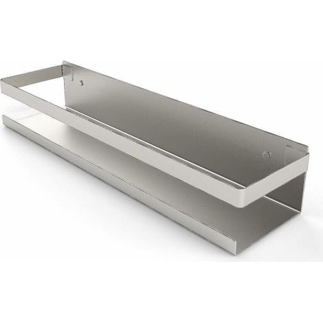 Mensola per doccia senza foratura, mensola per bagno, acciaio inox SUS304, autoadesiva, finitura spazzolata, 30 cm (1/4)