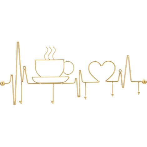 PERCHERO DE PARED BREAKFAST ORO CM 60X3,8X26,7 (1/5)