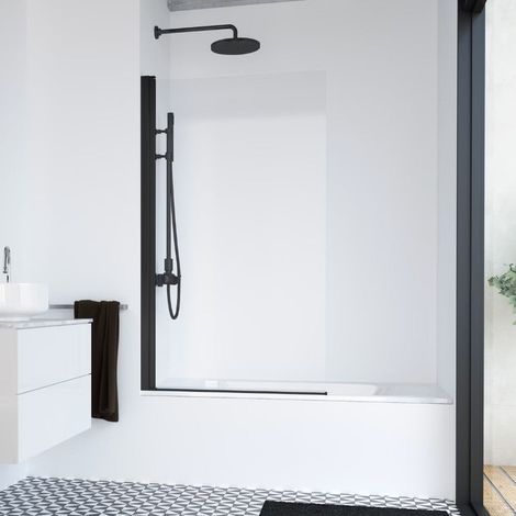 PROFILTEK HP110 HADA PLUS Mampara Bañera Negro Transparente - Medida: 90 cm - ref: 28471021