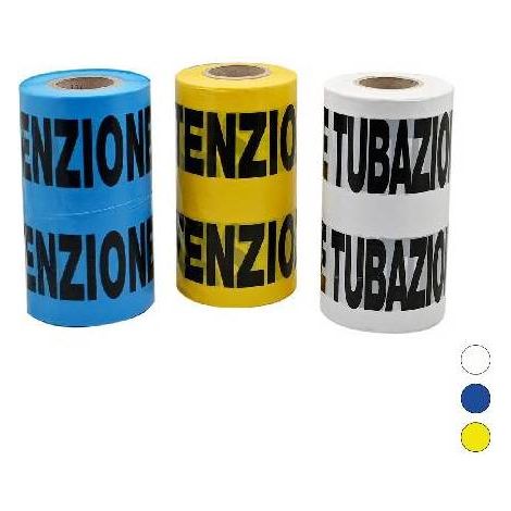 NASTRO AVVERTITORE Misura: Bianco tubo fognatura - 200 mt