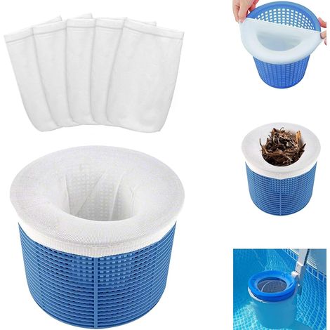 Chaussette skimmer piscine à maillage ultra-fin, réutilisable, capture débris, feuilles et cheveux. (1/3)