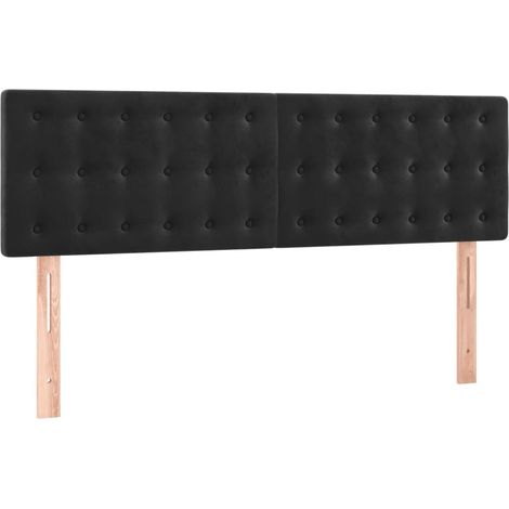 Maison Exclusive - Cabeceros terciopelo negro 144x5x78/88 cm (1/5)