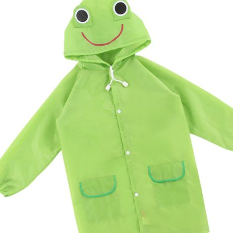 Imperméable enfant motif animal vert, tenue de pluie cartoon colorée écologique pour écolier