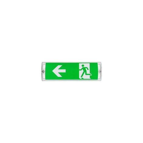 Éclairage LED secours, lampe de sortie de secours avec batterie jusqu'à 3 h, panneau de 4 pictogrammes (1/5)