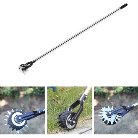 Coupe-bordures avec poignée améliorée, coupe-bordures à roues - rouleau de bordure réglable, poignée en acier inoxydable en 3 parties, longueur 135 cm (1/3)