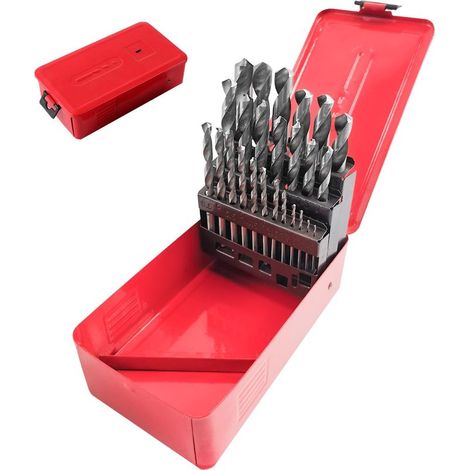 25 Pièces Foret Metal Hélicodaux, 1-13 Mm Kit De Foret Bois, Meche A Bois, Coffret De Forets En Acier Rapide, Pour Perceuse Et Perceuse à Bois (1/5)