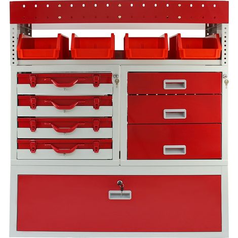 Monster Racking - Scaffale Universale per Van Rosso Solido Robusto 101,6cm x 117,8cm x 36cm