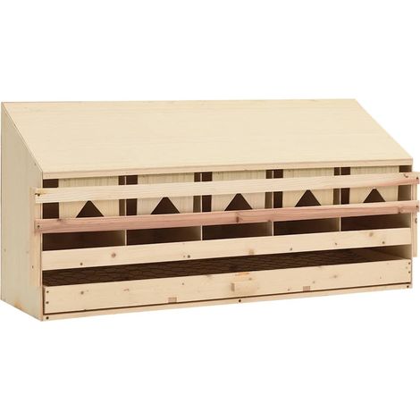 vidaXL Ponedero para gallinas 5 compartimentos madera pino 117x33x54cm (1/5)