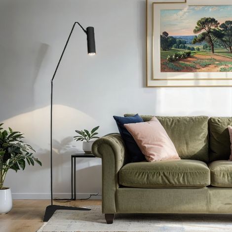 Verstellbare Stehlampe Schwarz Modern Wohnzimmer