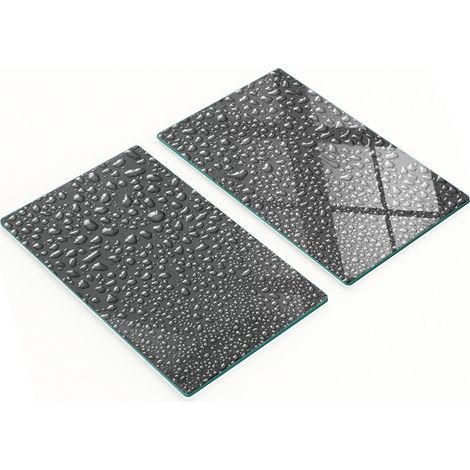 Tablas de cocina de vidrio templado con dise帽o de gotas de agua, color negro, 2x30x52 cm. (1/5)
