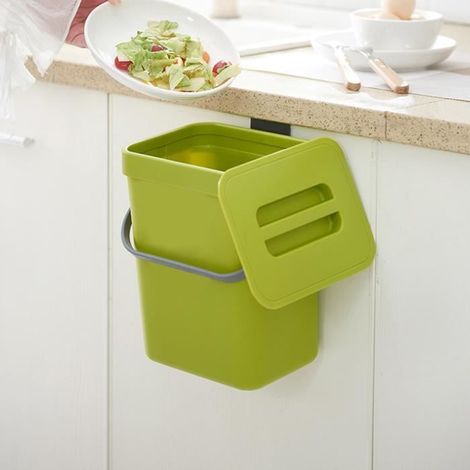Composteur de Cuisine 3L TBEST Blanc - Conception rabattable et portable (1/4)