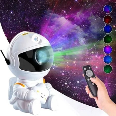 Projecteur galaxie effet nébuleuse - veilleuse astronaute ciel étoilé avec télécommande - lampe nocturne spatiale (1/5)