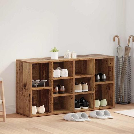 Schuhbank mit Regal Altholz 103 x 30 x 54,5 cm Holzwerkstoff