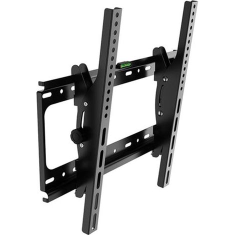 Support mural TV - JUANIO - Pour 32–75'' (VESA 200x200) - Inclinable 15° - Charge 60 kg - Acier noir