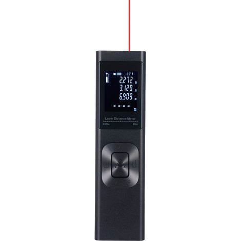 Télémètre laser 3 en 1 avec niveau laser ligne croisée, capteur d'angle électronique, écran LCD rétroéclairé, mesure distance, surface, volume, Pythagore (1/5)