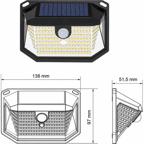 Applique Murale Solaire Extérieure, applique murale à détection 178 LED T22, Éclairage Jardin Détecteur Mouvement 13,8 × 9,7 × 5,8 cm 173 g – Livraison gratuite (1/4)