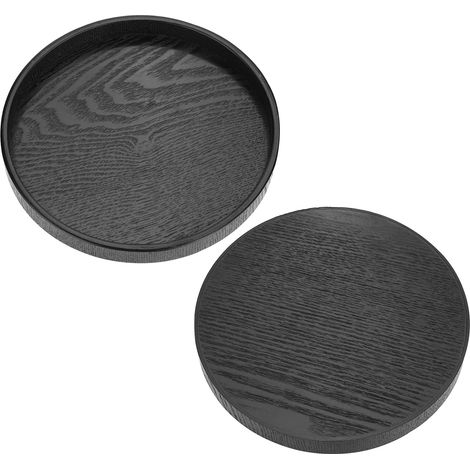 Rundes Serviertablett aus Massivholz für Tee, Kaffee, Snacks, Mahlzeiten und Restaurants, 21 cm (1/5)